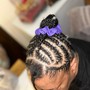 Bantu knots with hair added