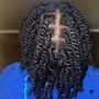 Loc comb out, just the ends for curly ends