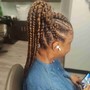 Feeding Cornrows 10 braids updo