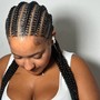 Cornrows with natural hair