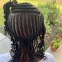 Small Straight Cornrows Waist Length