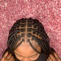 Small Straight Cornrows Waist Length