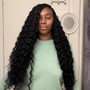 Small box braids w/ curly ends