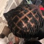 Updo feedin cornrow ponytail