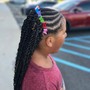 Kid's Braids add on hair extension to cornroll braids