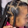 Kid's box Braids with natural hair