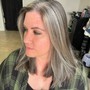 All over Color/Root touch up , Cut , Blow dry