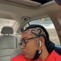 Women Half Cornrows Half Single With a hair Added