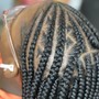 Sides shaved small box braids