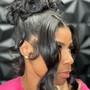 Sleek ponytail/natural hair