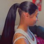 Ponytail with (bundles added) glue