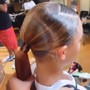 Ponytail with (bundles added) glue