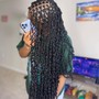 Human Hair Only Boho Knotless Braids Medium Size