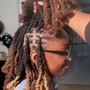 Knotless braids over locs