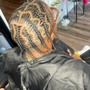 Kid's feed in braids with knotless bang