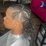 4 feed in braids w/ hair included