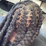 Box braids over locs (see description)