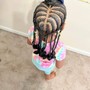 6 stitch braids w/curly buns