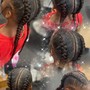 Bohemian French braids with box braids