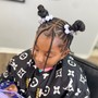 Bantu Knots with Added hair