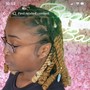 Feed in braids over locs