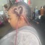 Thick feed in ponytail