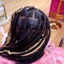 Traditional box braid medium size mid back