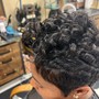 Updo style on relaxed hair