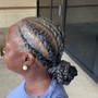 Feed in freestyle ponytail.