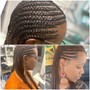 Feed in ponytail Cornrows