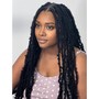 Medium waist length knotless braids