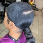 Feed in freestyle ponytail.