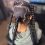 Natural Hair 8 French braids