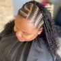 Half feed in Braids/ Half Quick Weave