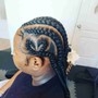 Med Feed-in Braids w/ Ponytail