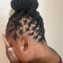 Braids up into a ponytail/bun