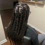 Jumbo rope twist w/rubber bands