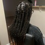 Jumbo rope twist w/rubber bands