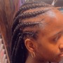 Knottless  med mid back plaits