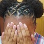 Cornrows up into a bun(kids 11 and under)