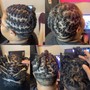 Two cornrows hair added