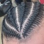 Cornrows w/ design