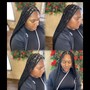 Half feed ins Half knotless braids