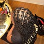 Bantu knots with hair added