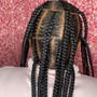 Small Straight Cornrows Waist Length