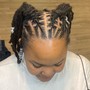 Individual 2-strand twists or plaits