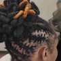 Loc finish styles flat braid, twist