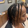 Cornrows with natural hair