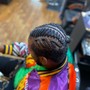 Men or Woman Bun Braids (shaved sides)