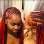 Fulani Braids w/ Partial Sew-in (half/half)